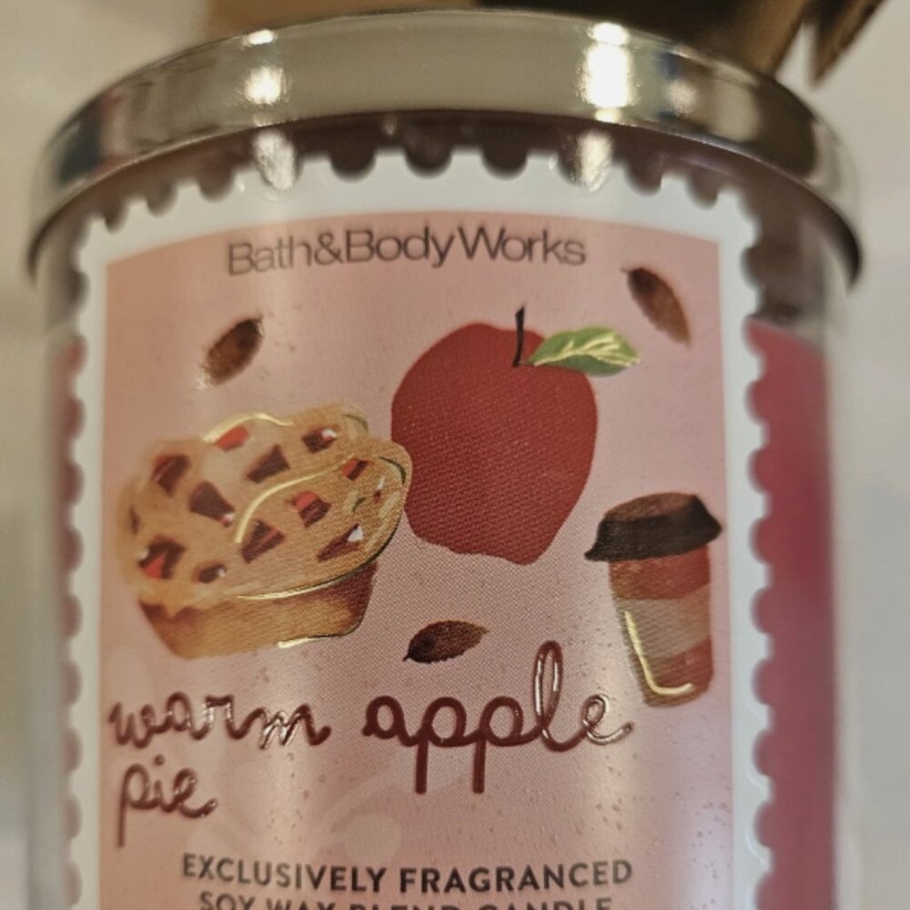 Bath & Body Works WARM APPLE PIE 3 Wick Large Scented Candle 14.5 oz